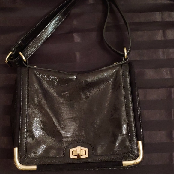 Ann Taylor Handbags - Ann Taylor Black Shoulder Bag with Gold Hardware